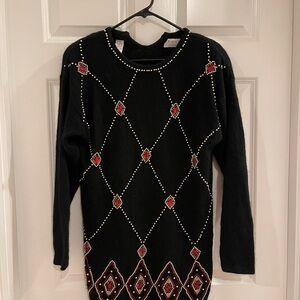 Vintage Holiday Karen Scott Beaded Dress